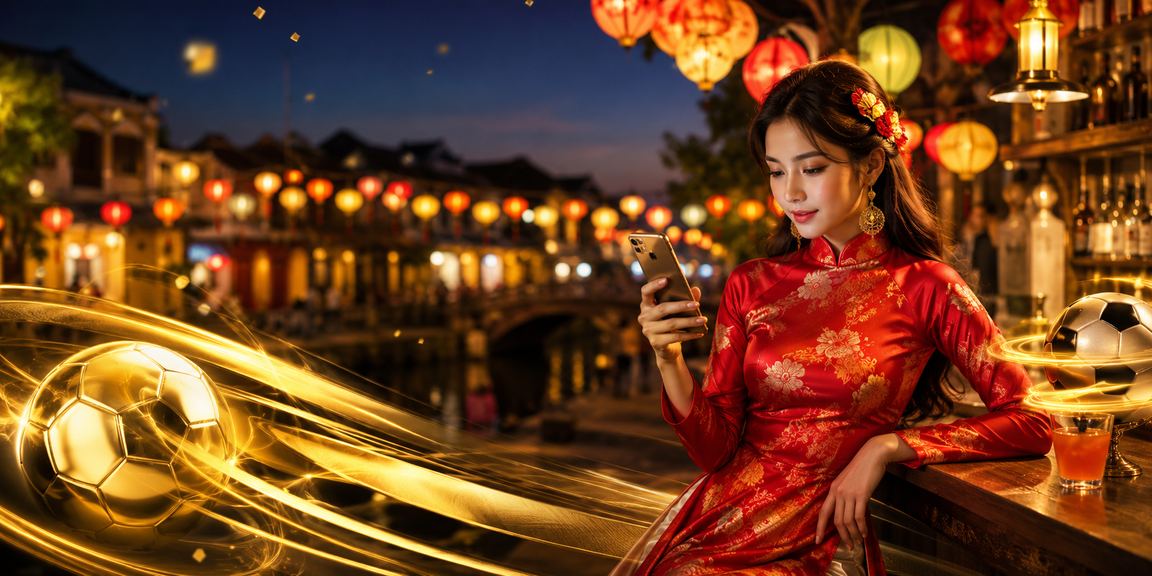 Người hâm mộ thể thao tại Hội An theo dõi kèo cược trong trang phục áo dài truyền thống